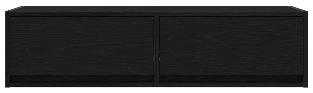 TV Szekrény Fekete Tölgy 100x31x25,5 cm Szerelt Fa