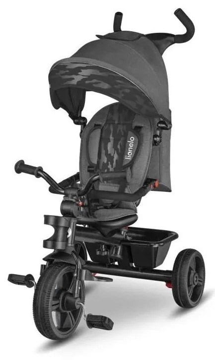 Lionelo - Gyerek háromkerekű HAARI szürke/fekete
