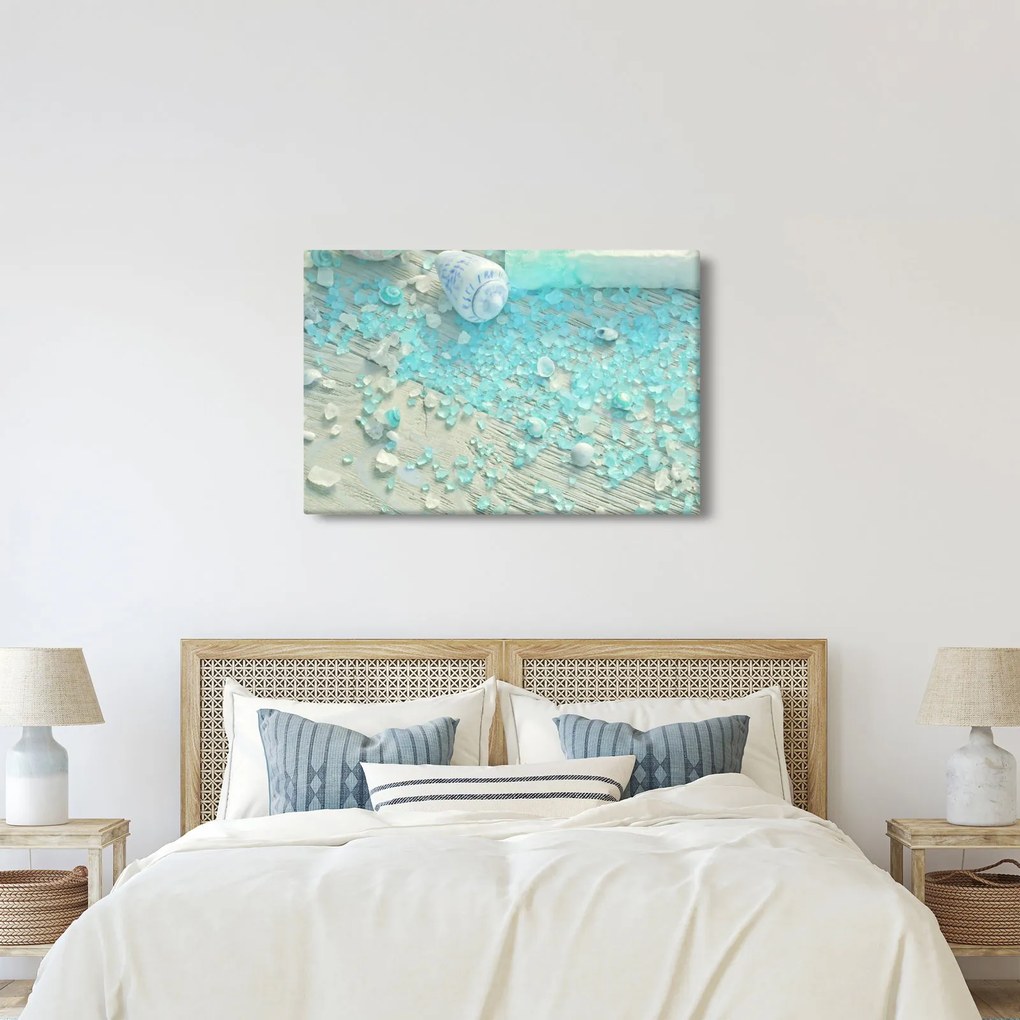 Kép - Tengerparti hangulat türkiz árnyalatokban (90x60 cm)