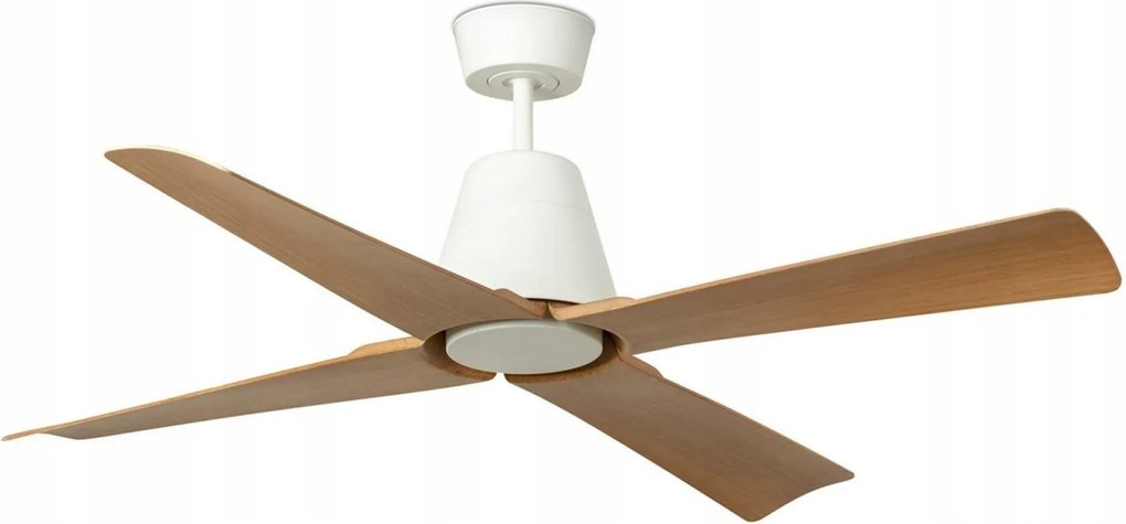 Faro Typhoon M DC mennyezeti ventilátor IP44 fehér/fa, 6 sebességfokozat, távirányítóval