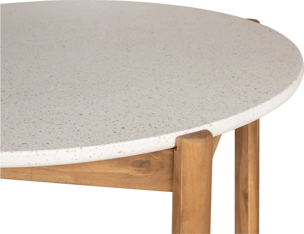 Étkezőasztal Terracina, fehér/natúr, ø 120 cm - House Nordic