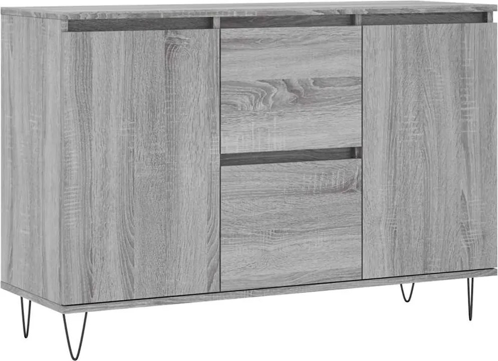 vidaXL szürke sonoma színű szerelt fa tálalószekrény 101,5 x 35 x 70 cm