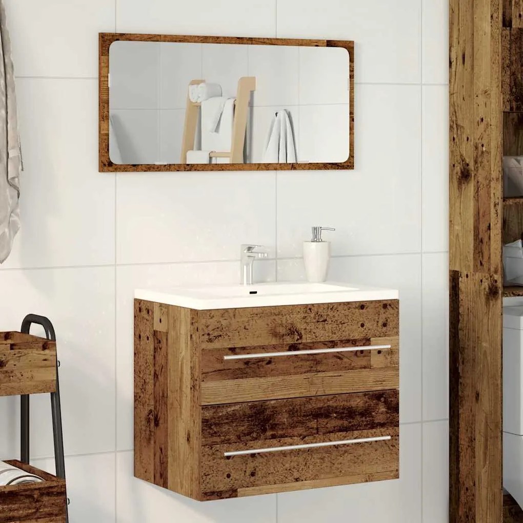 Antik fa szerelt fa mosdószekrény 60x38,5x48 cm