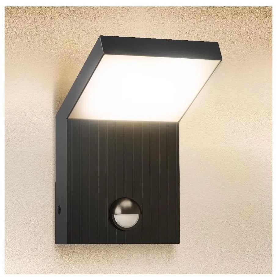 Brilagi - LED kültéri fali lámpa érzékelővel RIANO LED/8W/230V antracit WO-HR60143-OEM-ANT