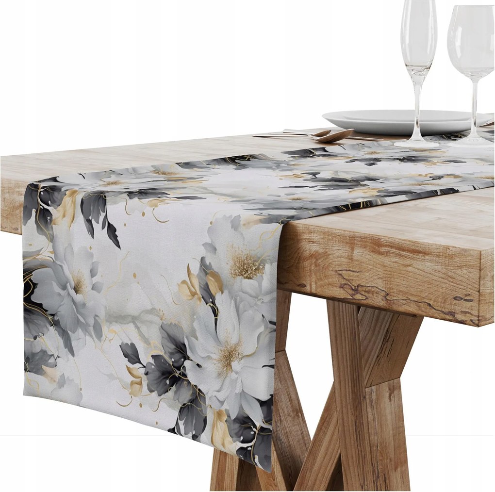 Futópad Abrosz Asztalra Matt Sima 40X220 CM Dekoratív Virág Mintás 225