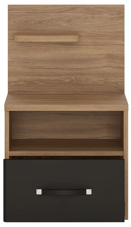 MORACO hálószoba szett, tölgy stirling/fekete matt