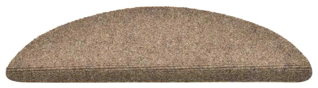 öntapadós lépcsőszőnyegek 30 db 56 x 17 x 3 cm bézs félkör alakú