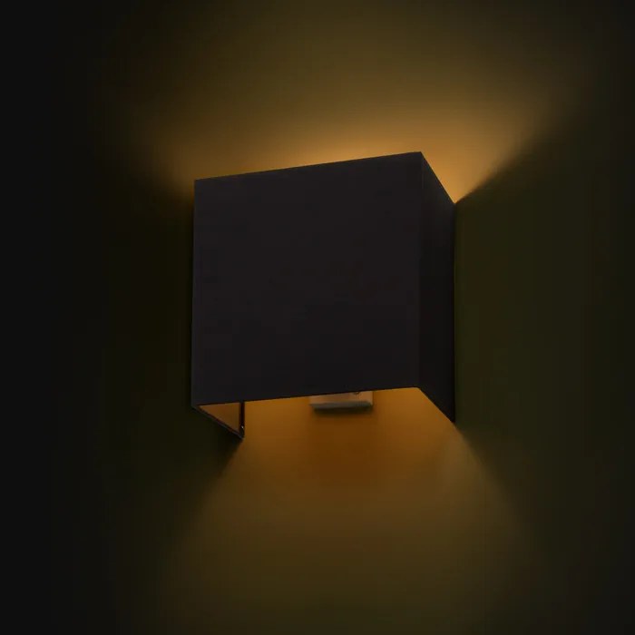 RENDL LOPE W 25/14 nástěnná Polycotton černá/měděná fólie 230V LED E27 15W