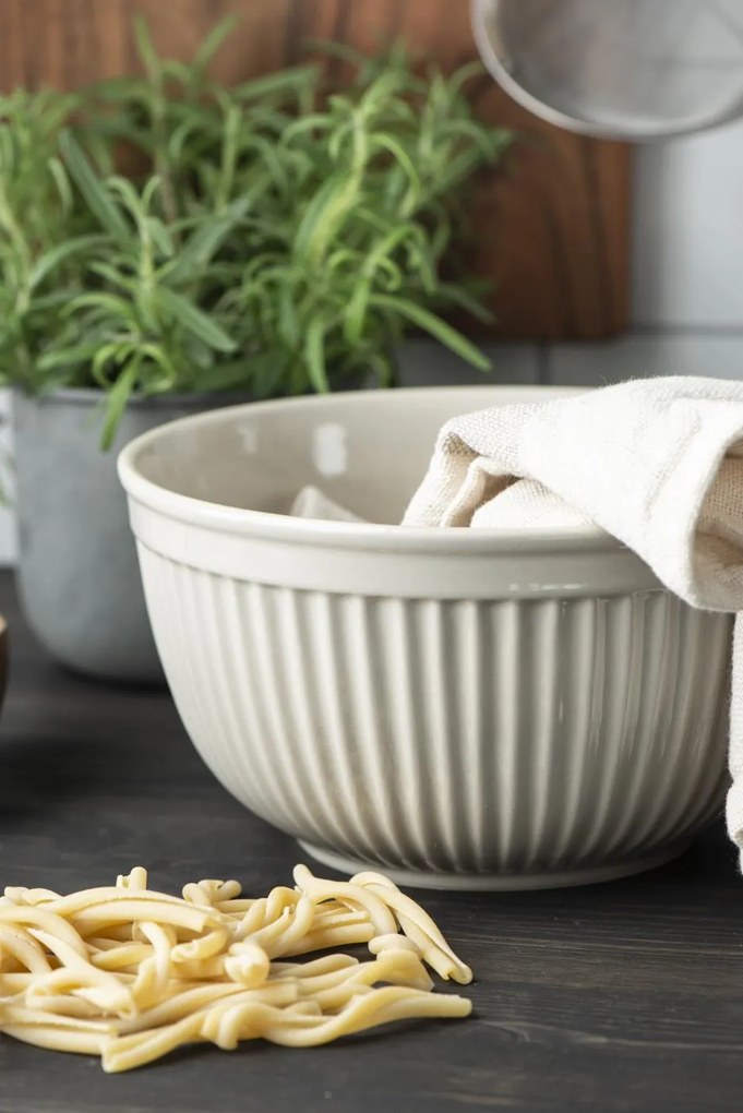 IB Laursen Tejszín színű kerámia tálak MYNTE BUTTER CREAM, 3 darabos készlet