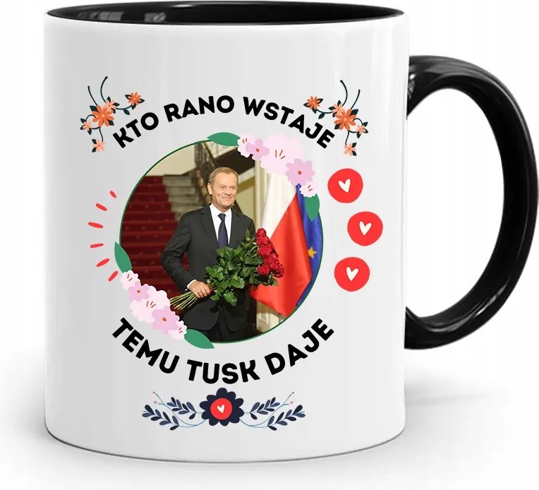 Donald Tusk Fekete Bögre Platform Ajándék fényképes nyomtatással