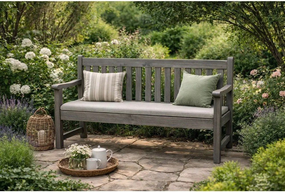 Szürke fa kerti pad London - Rojaplast