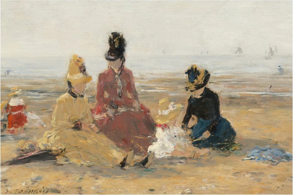 Kép - Eugène Boudin, On the Beach, Trouville, reprodukciók (90x60 cm)