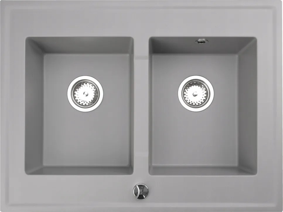 Gránit Mosogató Grande konyhai mosogató kétrekeszes szekrényre szerelhető