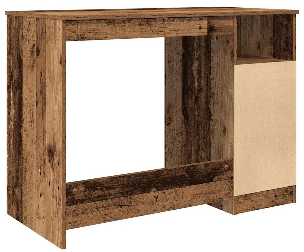 antik fa színű szerelt fa íróasztal 102x76x50 cm