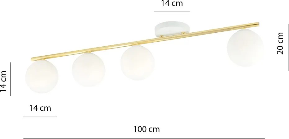 Emibig modern mennyezeti lámpa monza fehér arany emi1253/4