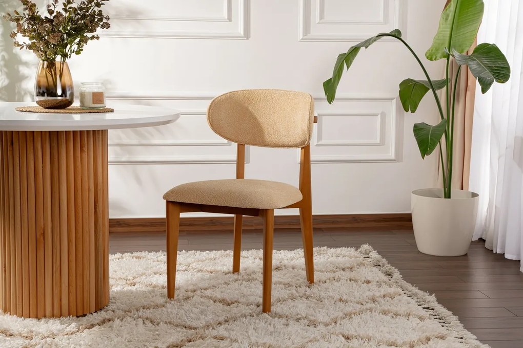 Lionte Beige and Dark Oak étkezőszék szett, 2 db