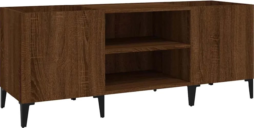 vidaXL barna tölgyszínű szerelt fa hanglemezszekrény 121x38x48 cm