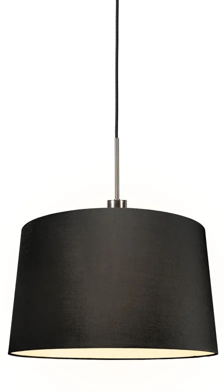 Modern függőlámpa acélból árnyékolóval 45 cm fekete - Combi 1
