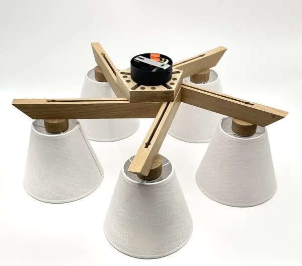 Brilagi - LED  Felületre szerelhető csillár  ANTHONY 5xE14/40W/230V tölgy/fehér