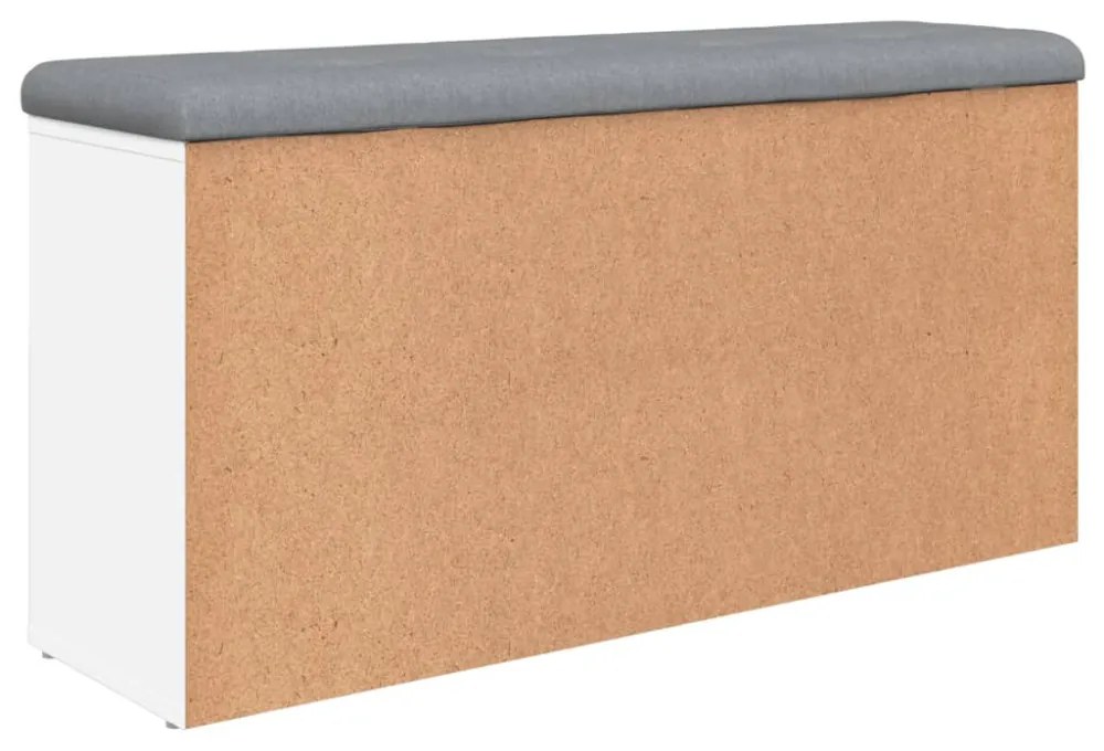 fehér szerelt fa cipőtároló pad 102 x 32 x 50 cm