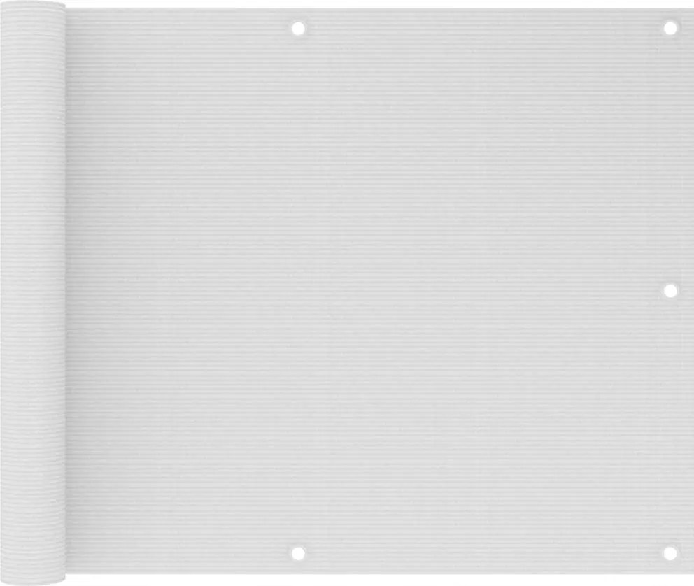 Erkélyparaván Védő, fehér, 75x500 cm, Hdpe