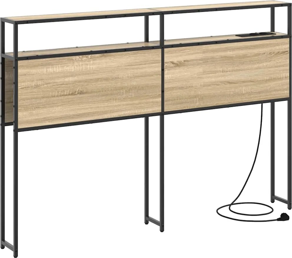 vidaXL Tároló fejtámla polcokkal tárolóval sonoma tölgy 135 cm Faanyag