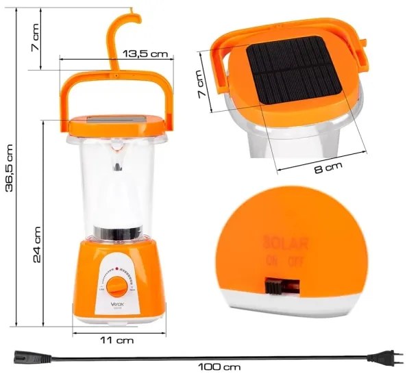 LED Újratölthető napelemes lámpa power bank funkcióval LED/230V 710 fényes 1600 mAh