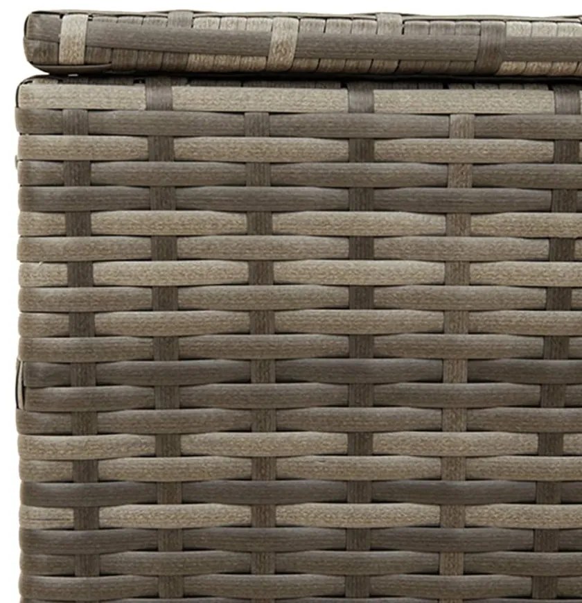 szürke polyrattan kerti tárolóláda kerekekkel 190 L