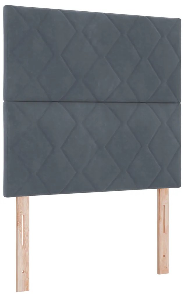 Ágykeret Matrac nélkül Sötétszürke 90x200 cm Bársonyos