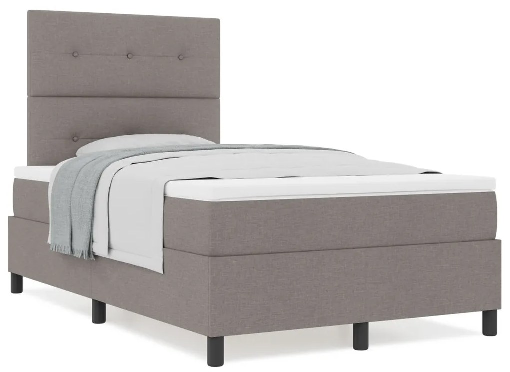 Box Spring Ágy Matresszel Taupe Kis Dupla Szövet