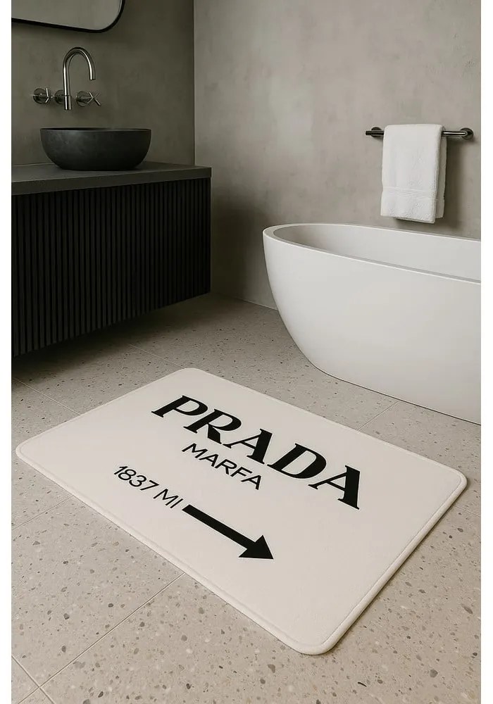 Fehér bársony fürdőszobai kilépő szett 2 db-os 60x100 cm Prada – Mila Home