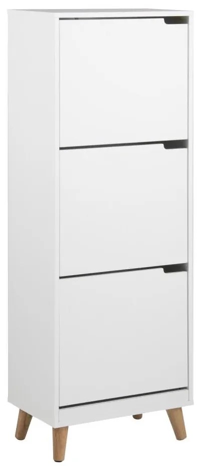 Fehér CARLY cipős szekrény 3 fiókkal