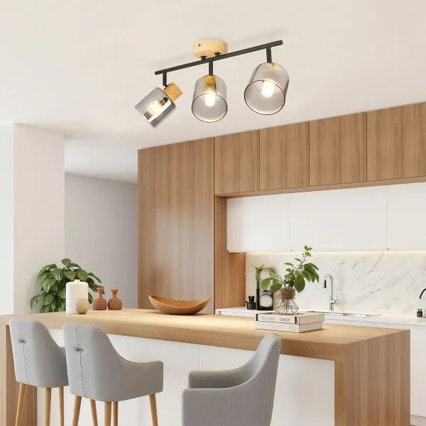 Brilagi - Spotlámpa HYGGE 3xE14/15W/230V fekete/füstszínű