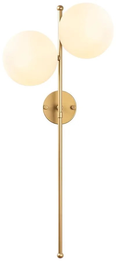 Fehér-sárgaréz színű fali lámpa Fazli – Opviq lights