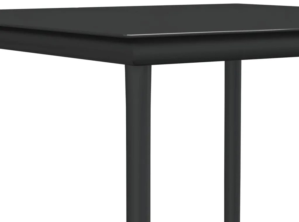 5 részes polyrattan és acél kerti étkezőgarnitúra párnával