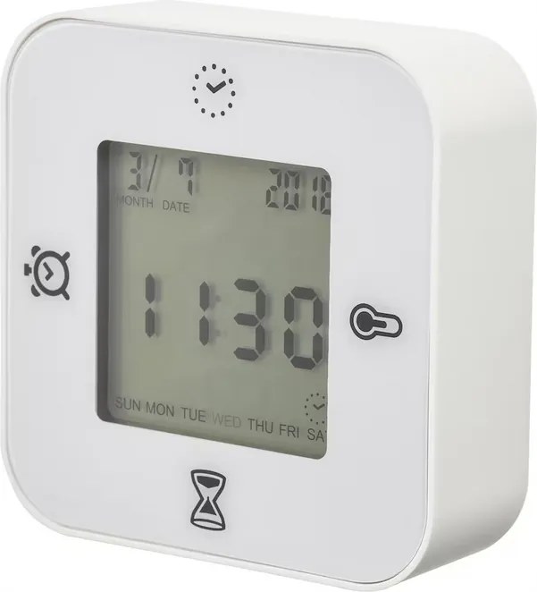 Óra hőmérő ébresztőóra Led háttérvilágítású stopperóra 7x7 cm 4in1 Ikea Klockis