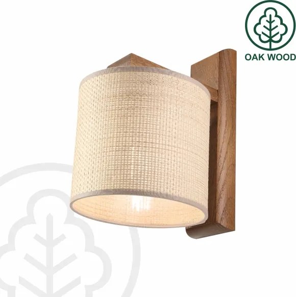 Fali lámpa AIDA 1xE27/15W/230V tölgy/raffia