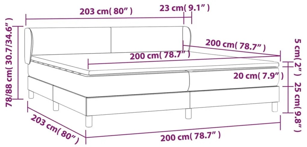 sötétzöld bársony rugós ágy matraccal 200x200 cm