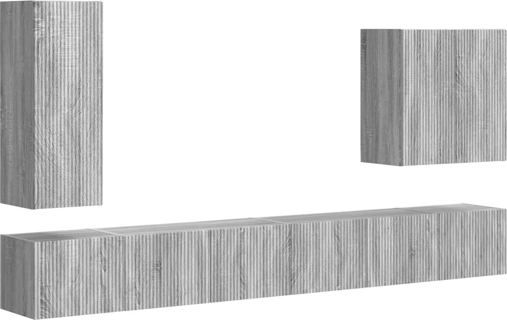 vidaXL TV falit kabinet szett Falra szerelhető 6 pcs Szürke Sonoma