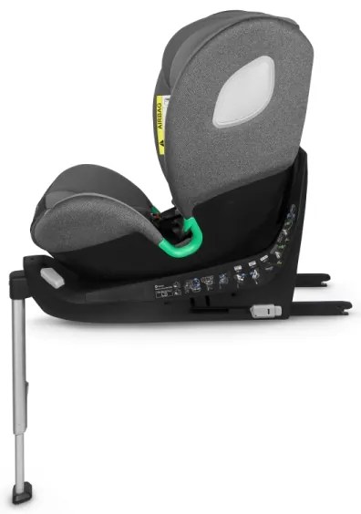 Lionelo - Forgatható autósülés alappal BRAAM i-Size 40-150 cm Kőszürke