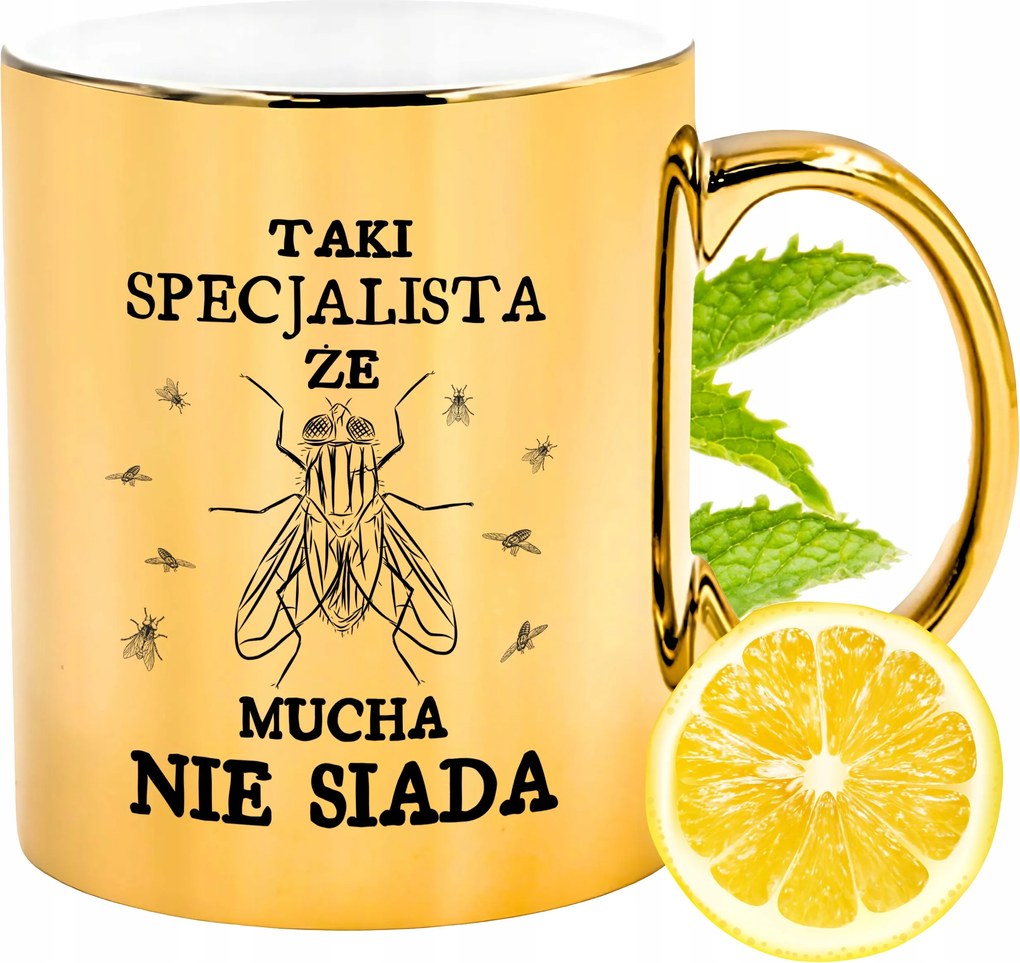 Arany csillogó bögre szakembernek ajándék fényképes nyomtatással