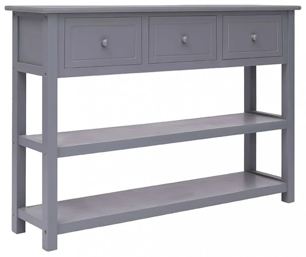 szürke tömör császárfa tálalószekrény 108 x 30 x 76 cm