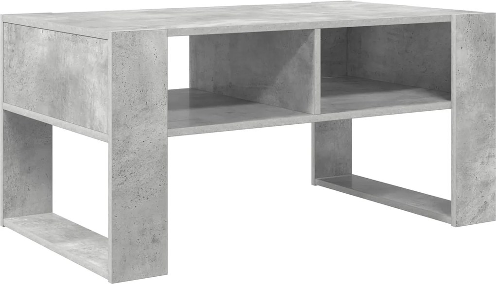 vidaXL Dohányzóasztal tárolóval Beton Szürke 92 x 53 x 45 cm Faanyag