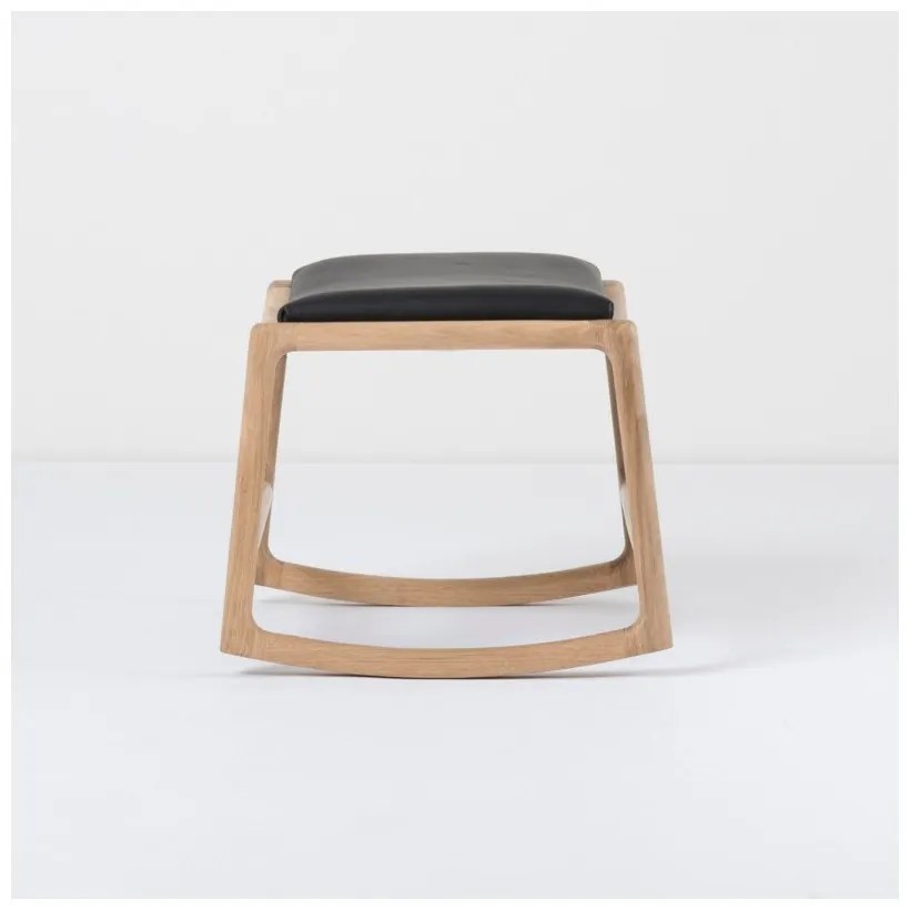 Dedo tömör tölgyfa ülőke, fekete bivalybőr ülőkével - Gazzda