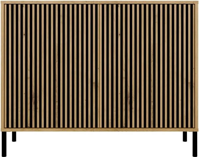 KAMARO 2D/SLIM komód, 103,5x82,5x40 cm, tölgy