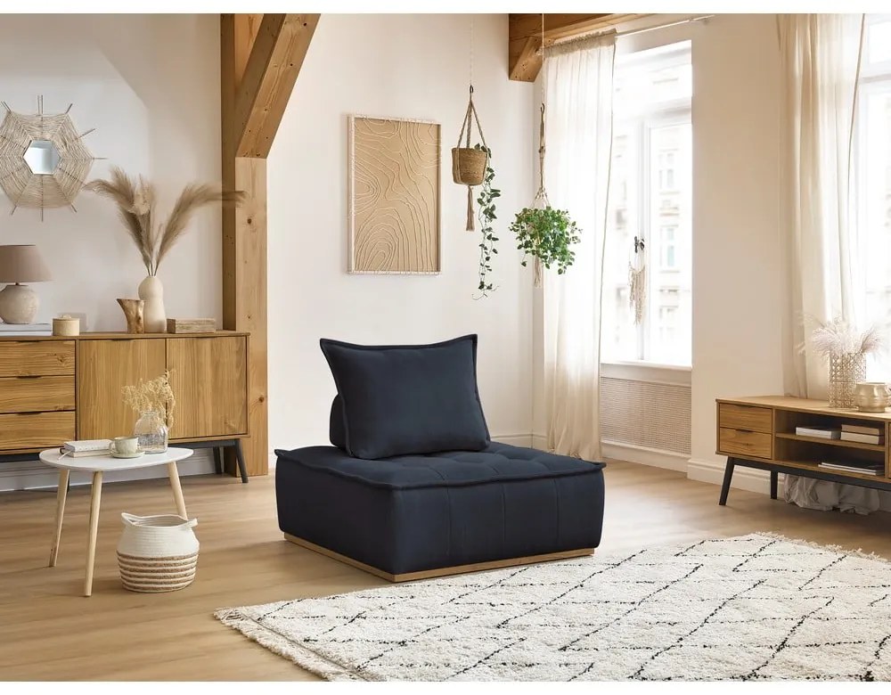 Sötétkék zsenília fotel Elisa – Bobochic Paris