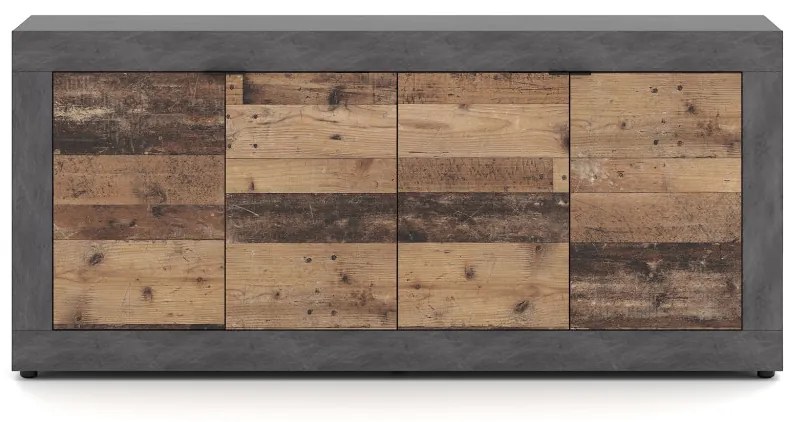 LUNEA Komód Öregtölgy/Szürke Színben