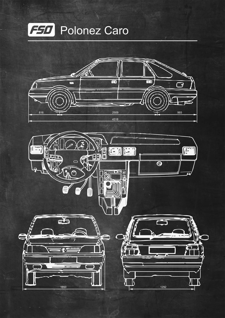 Polonez Caro Retro Patent Poszter Séma