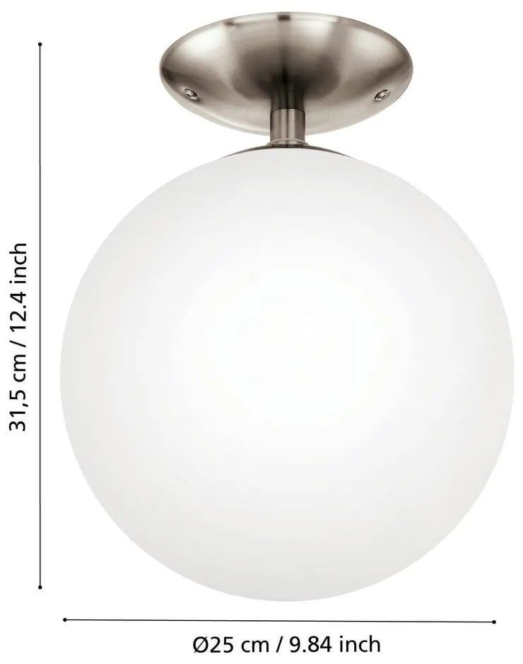 Fehér-szürke mennyezeti lámpa üveg búrával RONDO – EGLO