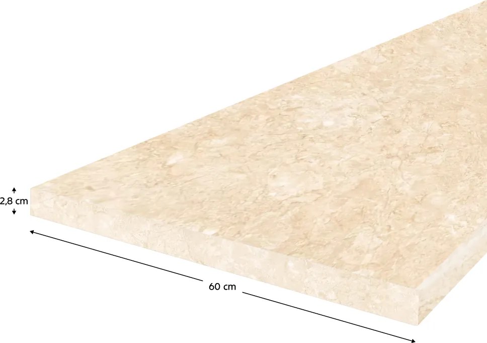 Munkalap, vastagság 2,8 cm, royal beigemarble